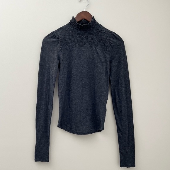 We The Free Black Caroline Smocked Turtleneck Top - Picture 2 of 8